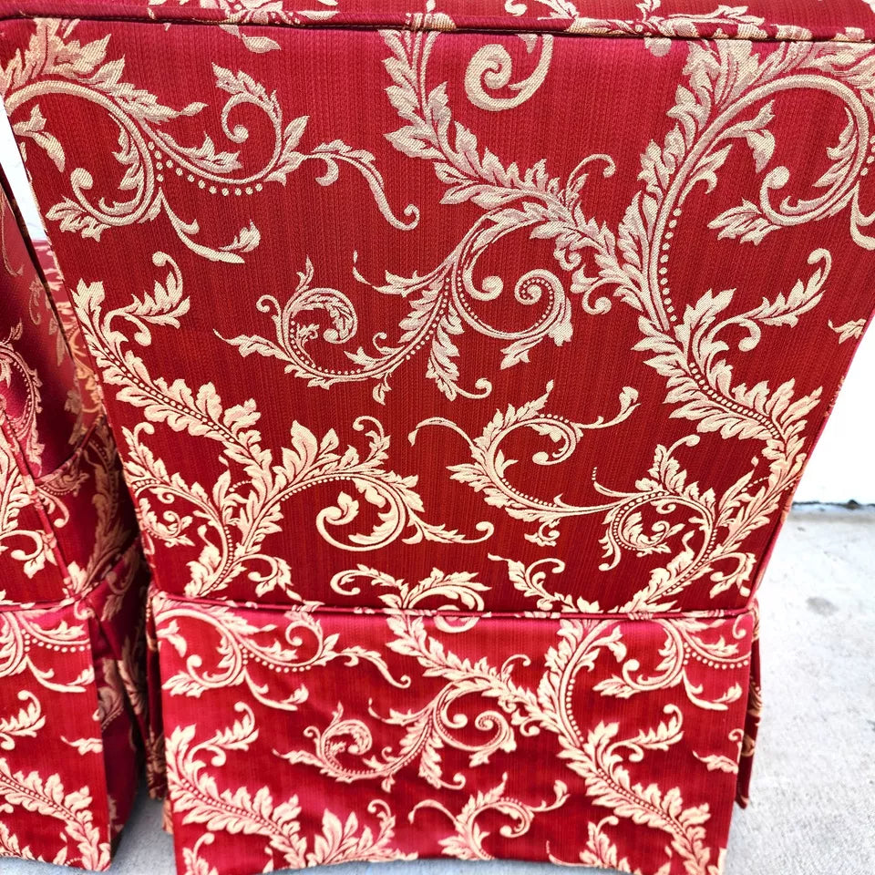 Vintage Fleur De Lys Slipper Chairs Pair