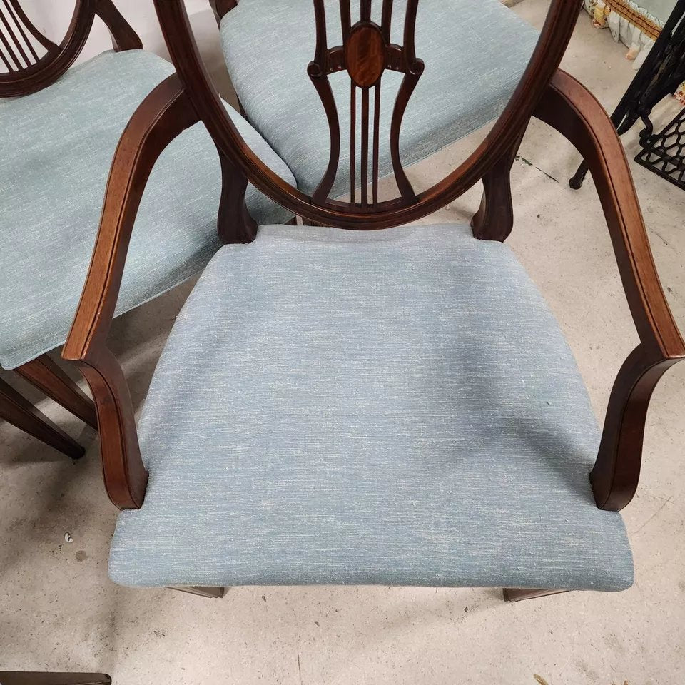 Antique Mahogany Dining Chairs Federal Hepplewhite Shield Back Set of 6