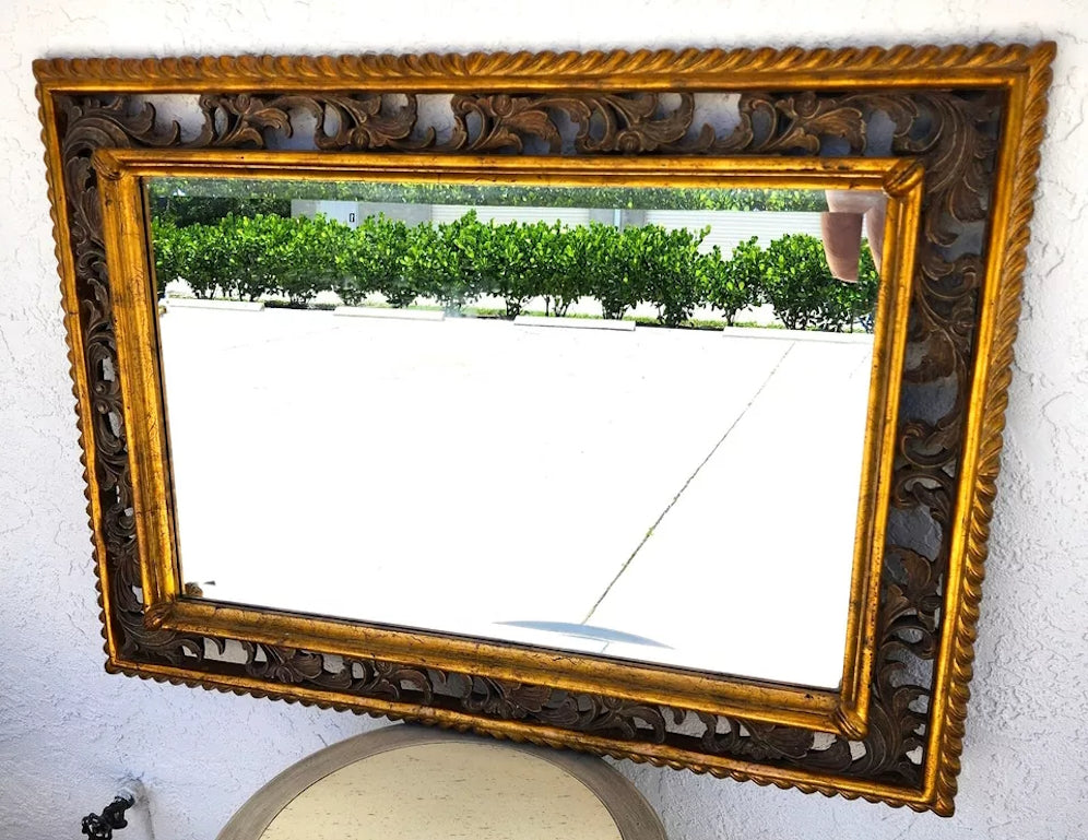 Vintage Gilt Wood Mirror by Harrison & Gil