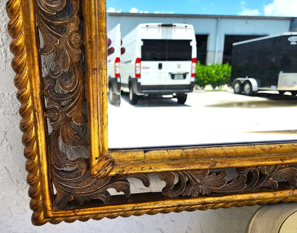 Vintage Gilt Wood Mirror by Harrison & Gil