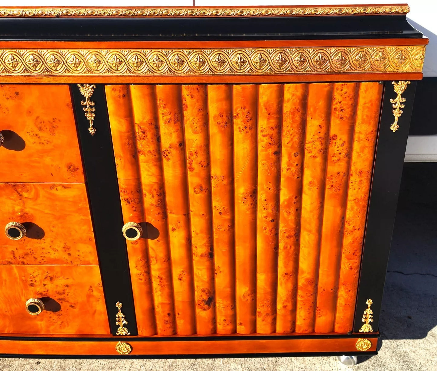 Italian Buffet Sideboard Bar Empire Style Rolling