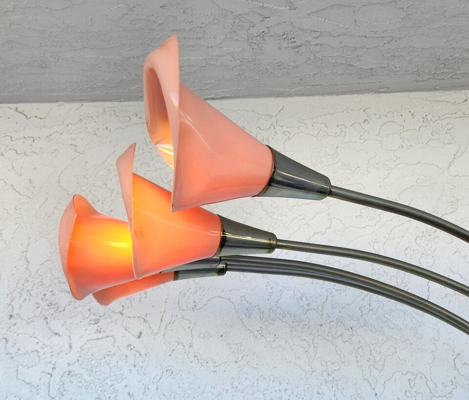 Vintage Arc Floor Lamp Italian Calla Lily