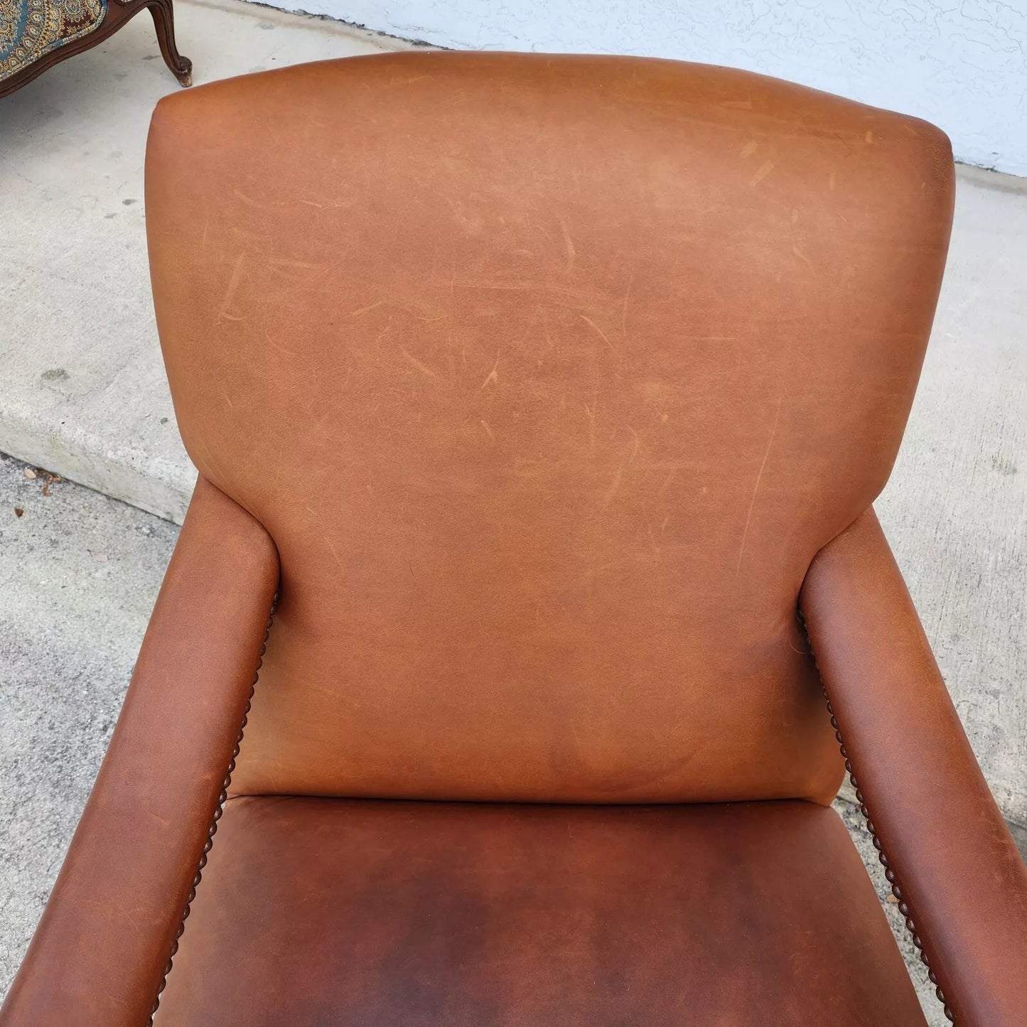 Vintage English Leather Library Chairs by Lee Industries Pair