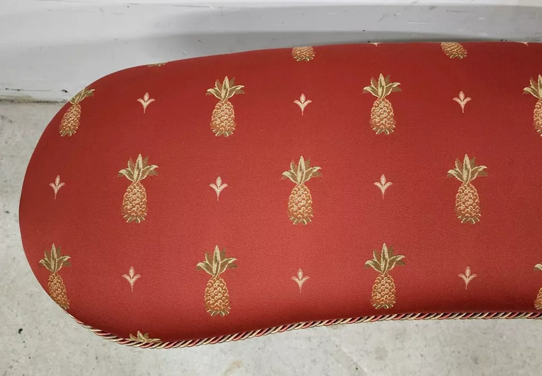 Vintage Bench Iron Lyre Pineapples