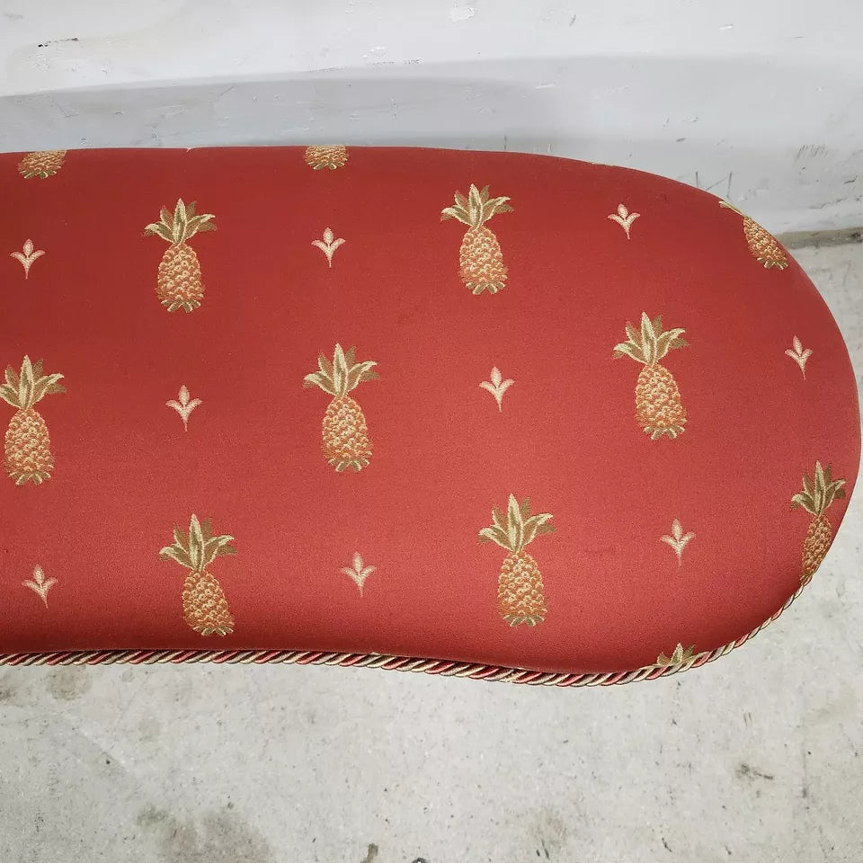 Vintage Bench Iron Lyre Pineapples