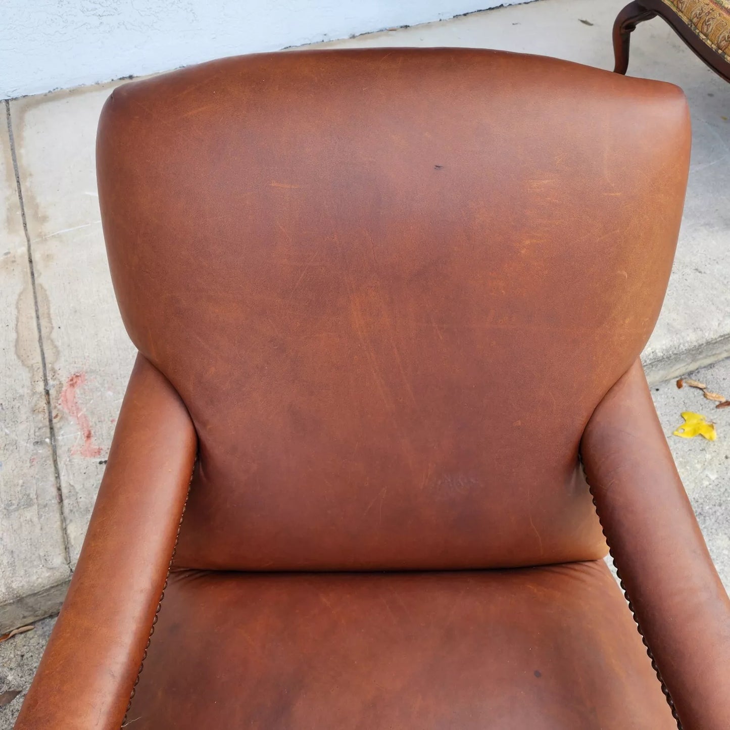 Vintage English Leather Library Chairs by Lee Industries Pair