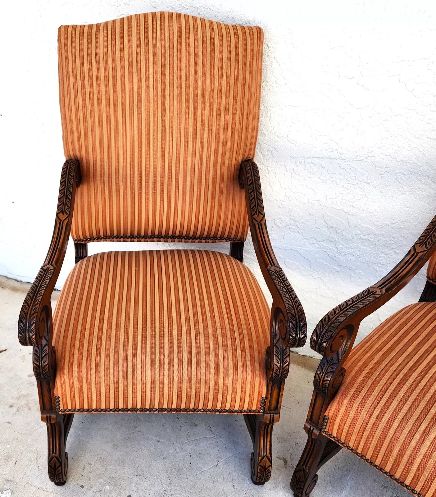Antique Louis XIII French Os de Mouton Armchairs a Pair