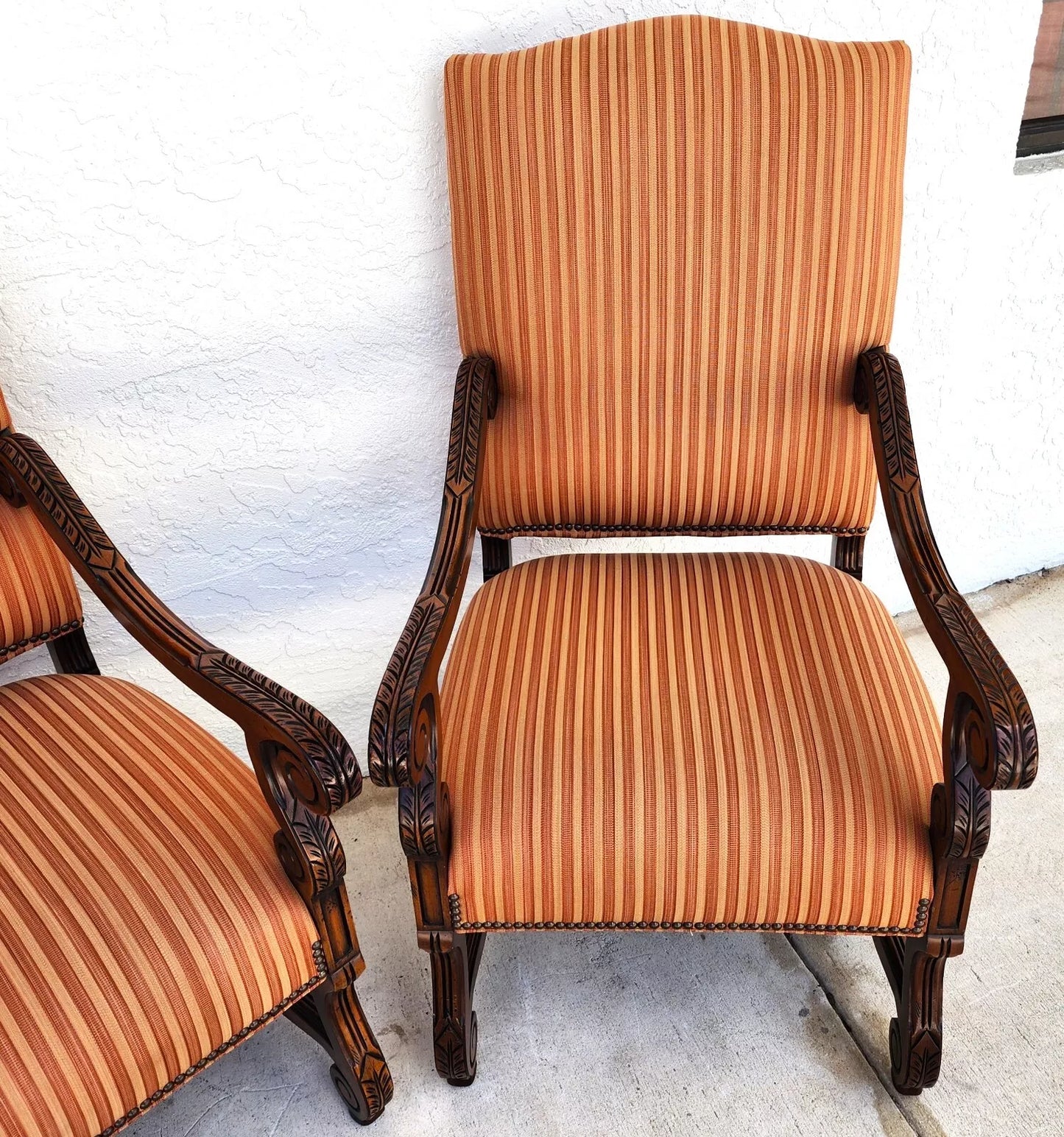 Antique Louis XIII French Os de Mouton Armchairs a Pair