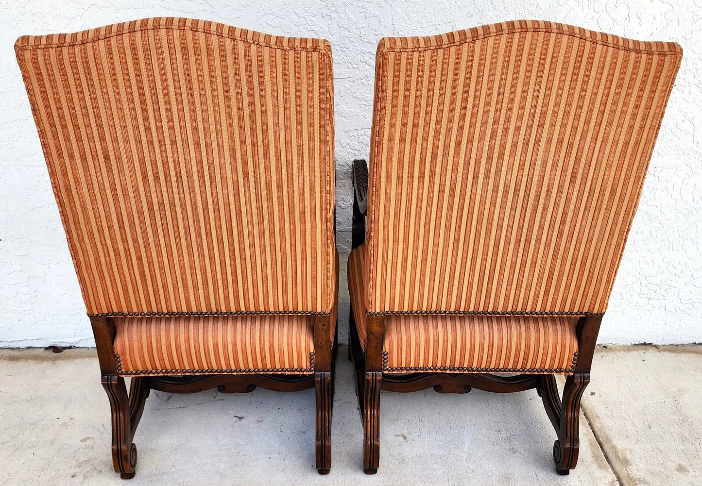 Antique Louis XIII French Os de Mouton Armchairs a Pair
