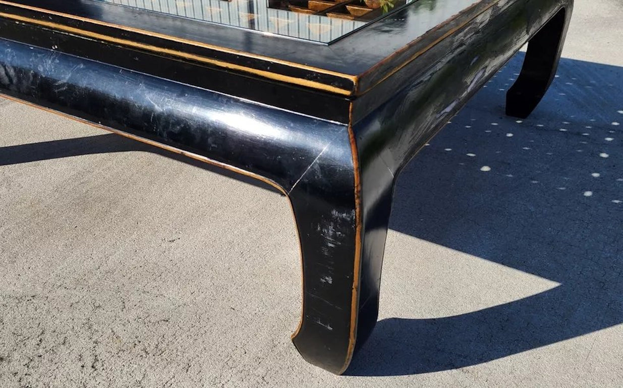 Antique Ming Chinoiserie Coffee Table Huge 57"