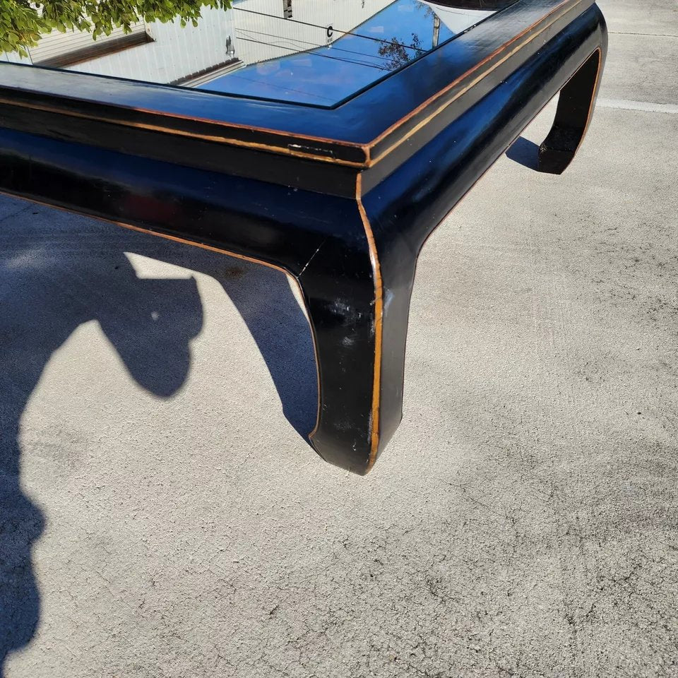 Antique Ming Chinoiserie Coffee Table Huge 57"