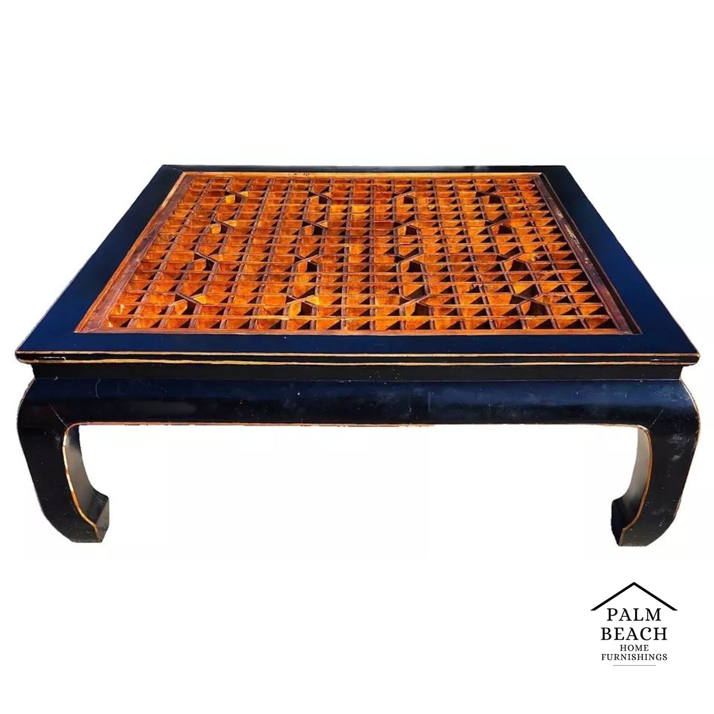 Antique Ming Chinoiserie Coffee Table Huge 57"