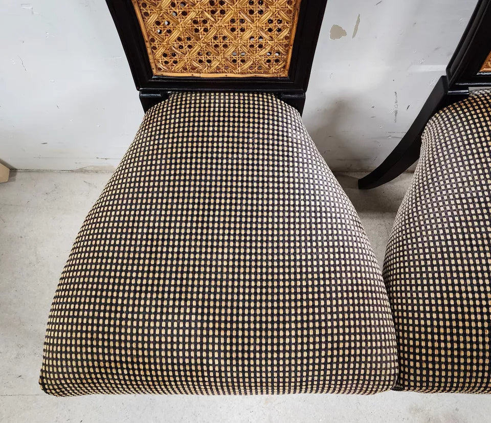 French Art Nouveau Dining Chairs Double Caned Set of 4