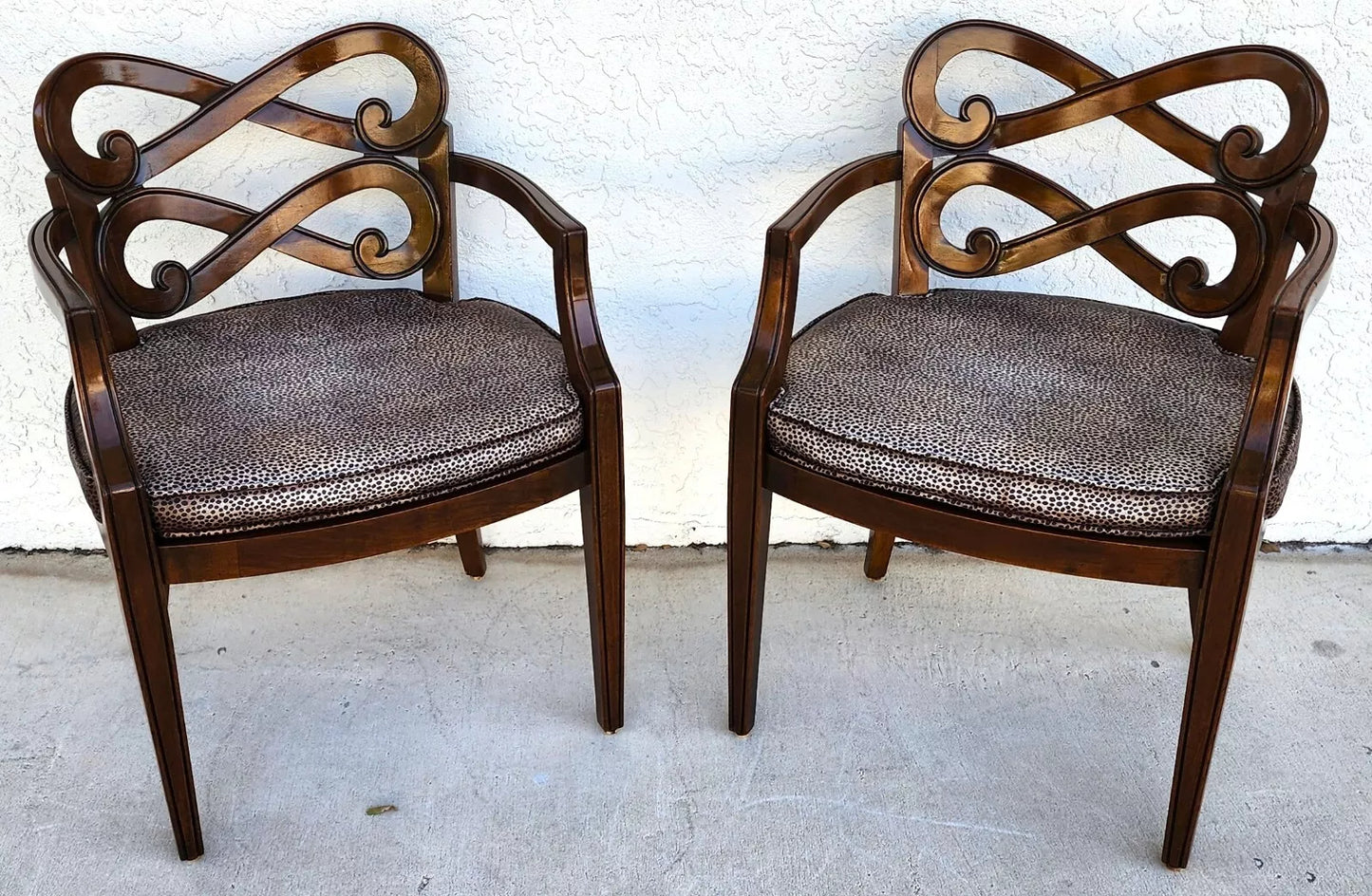 Antique Regency Armchairs Pretzel Back Pair