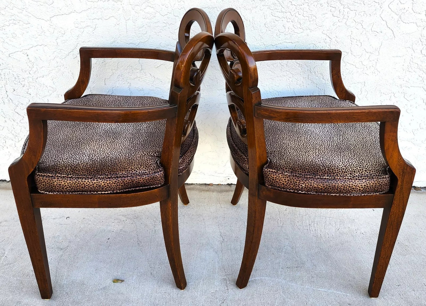 Antique Regency Armchairs Pretzel Back Pair
