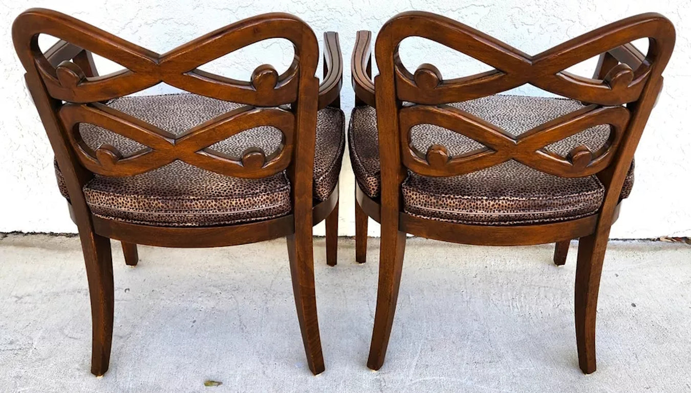 Antique Regency Armchairs Pretzel Back Pair