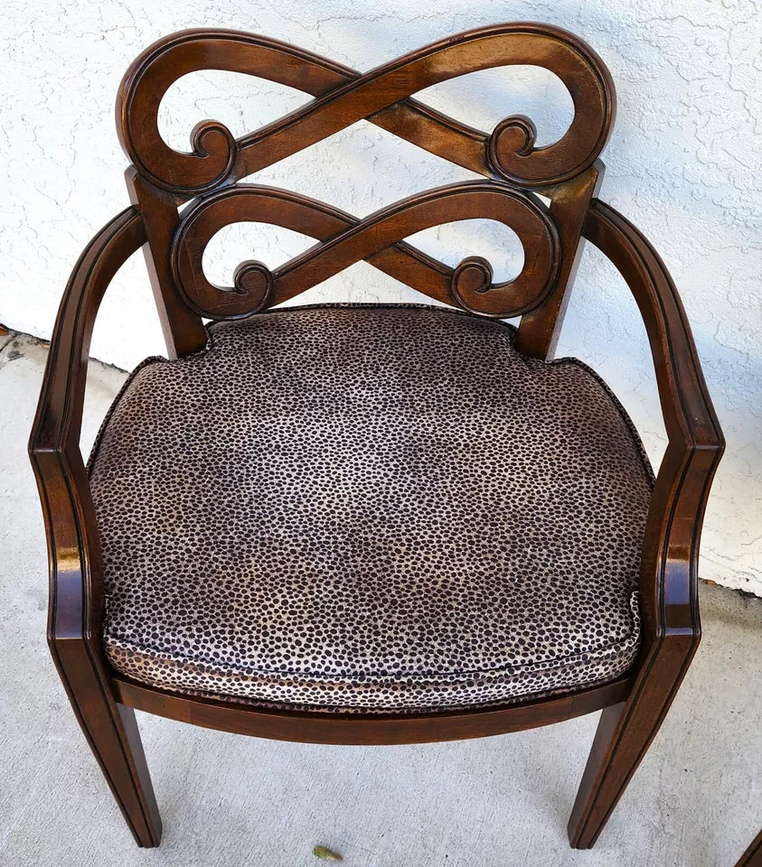 Antique Regency Armchairs Pretzel Back Pair
