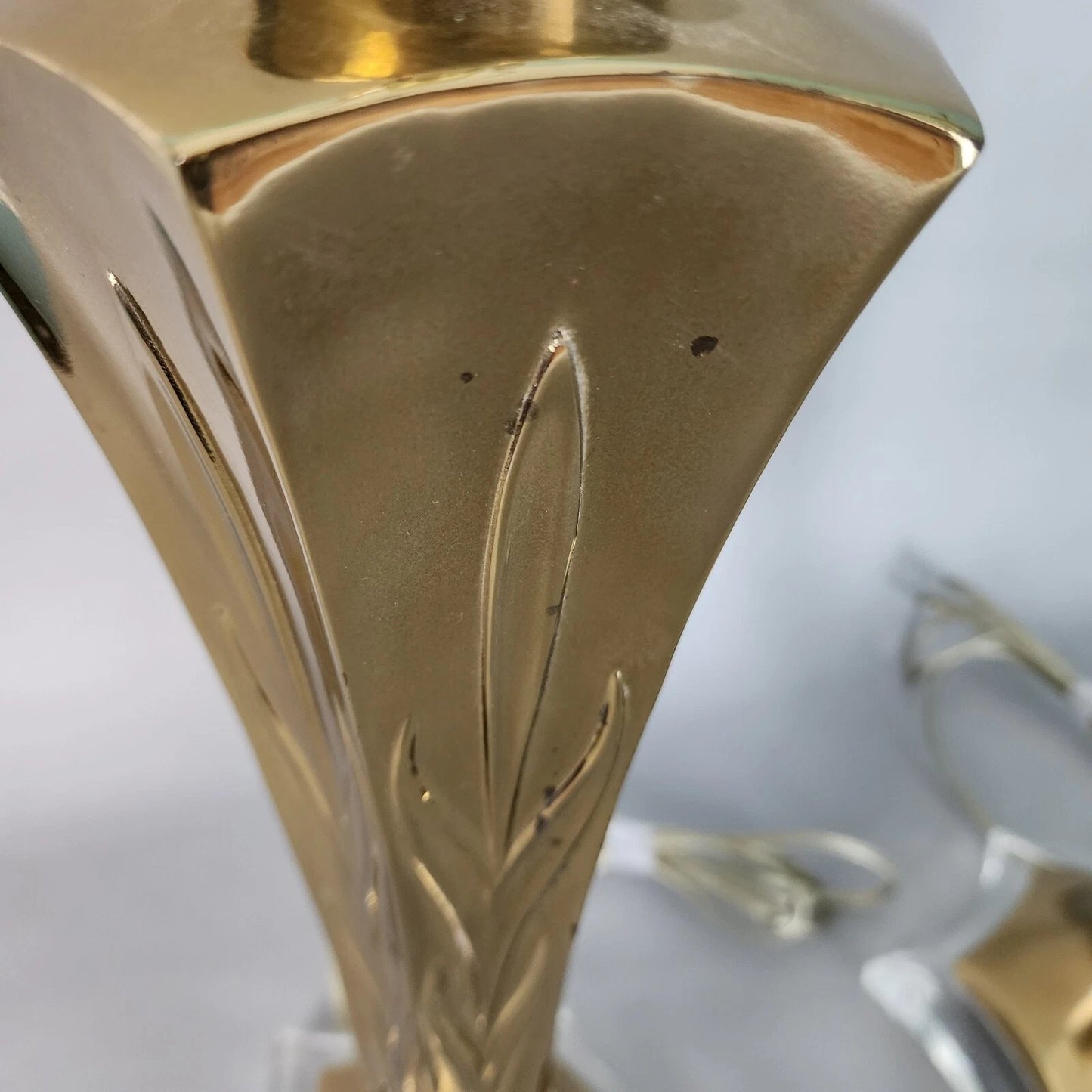 Rembrandt Table Lamps Brass Lucite Pair