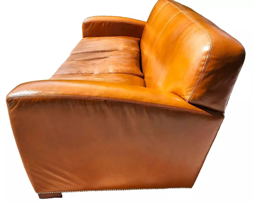 Ralph Lauren Saddle Leather Sofa 1980s
