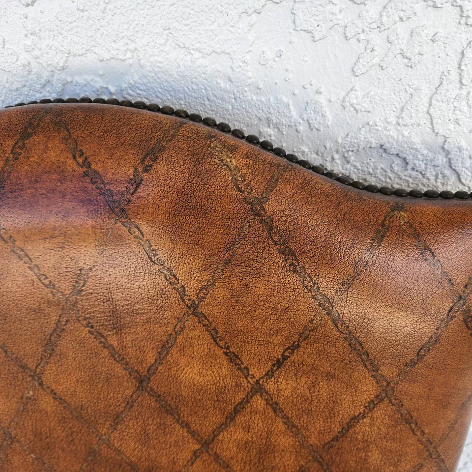 Theodore Alexander French Louis XV Leather Arm Chair