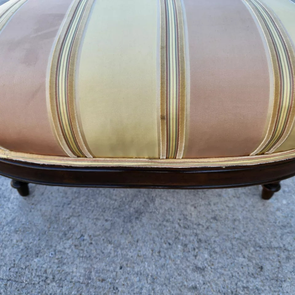 Antique Walnut Cane Chaise Lounge
