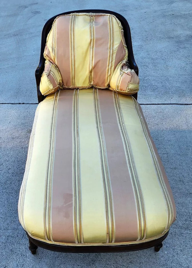 Antique Walnut Cane Chaise Lounge