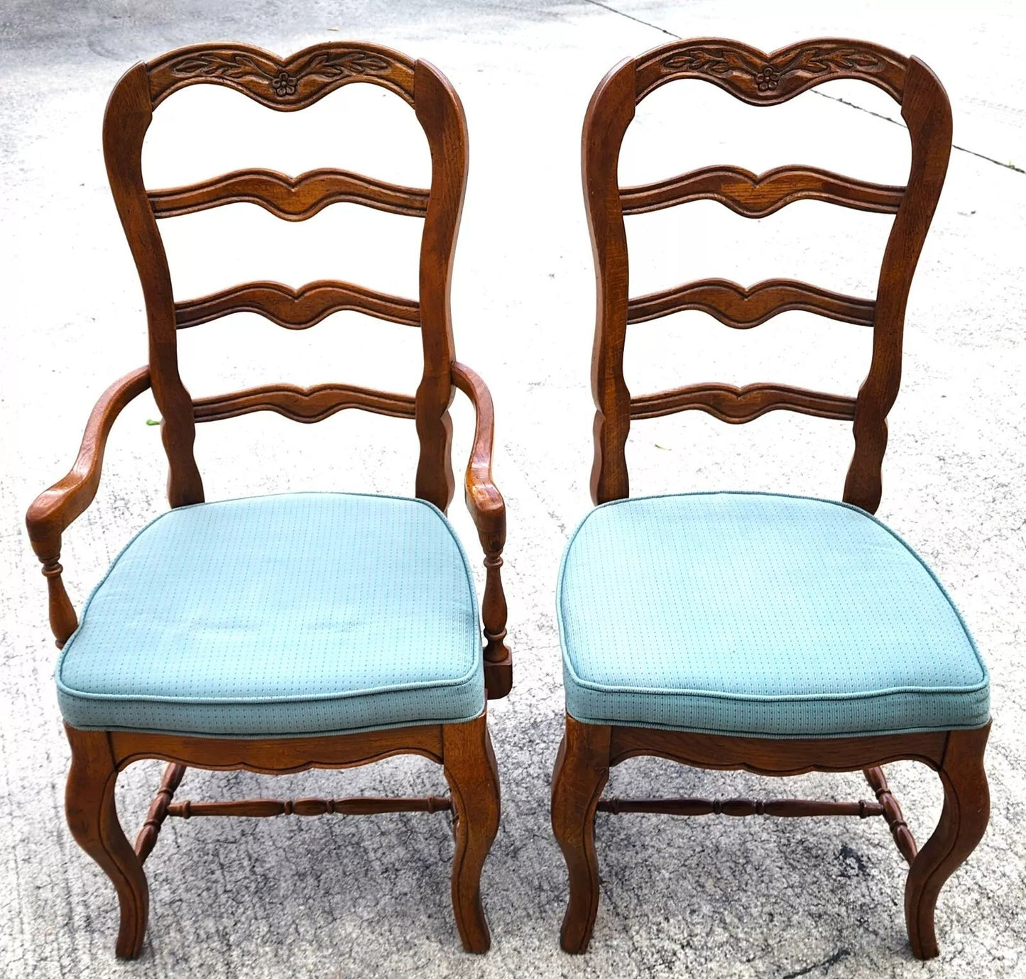 Vintage French Country Dining Chairs Set of 8