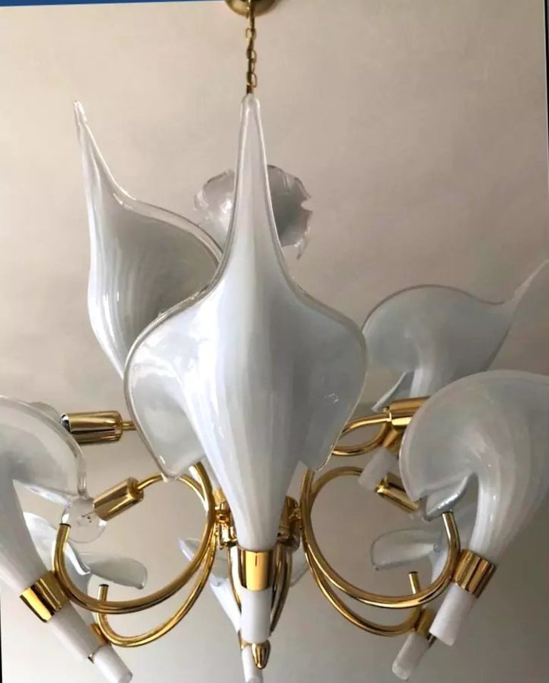 Murano Chandelier By Franco Luce Calla Lily