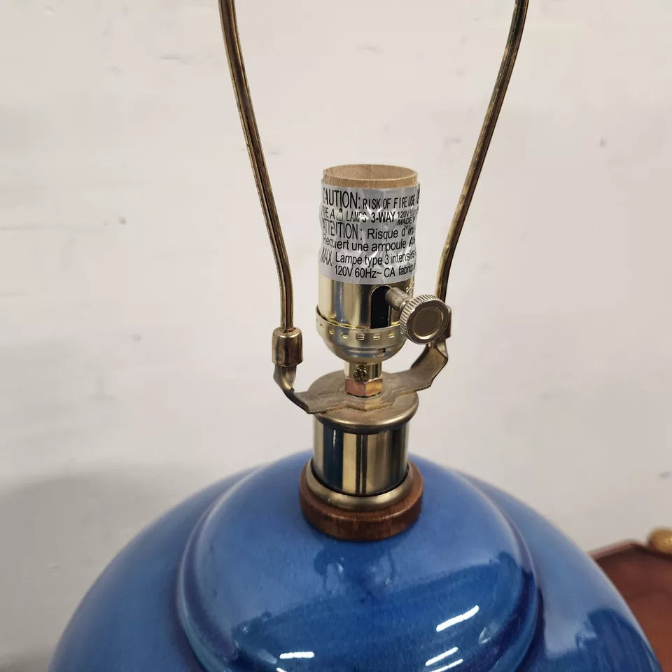 Ralph Lauren Table Lamps Ceramic Blue Pair