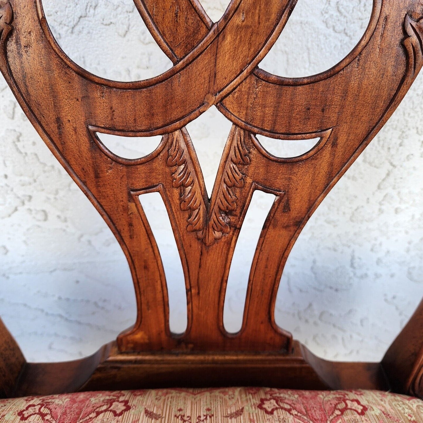 Antique Chippendale Dining Chairs Owl Mahogany - Set of 4