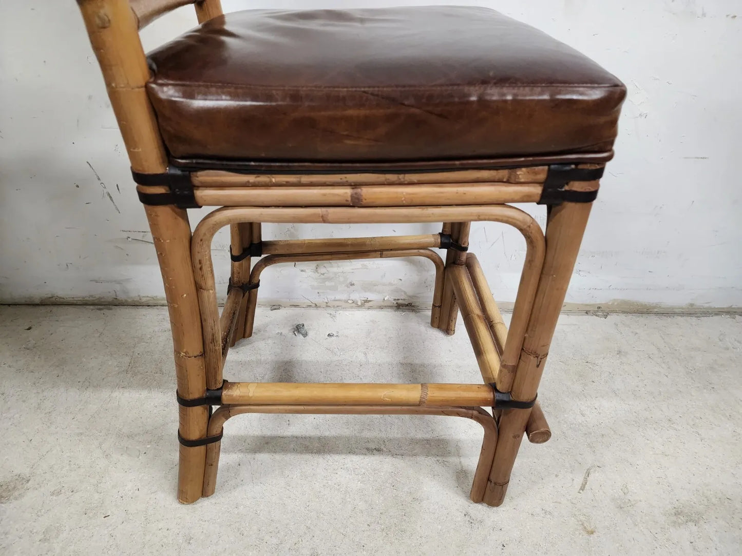 Bamboo Counter Stool Rattan & Braided Rope by PALECEK