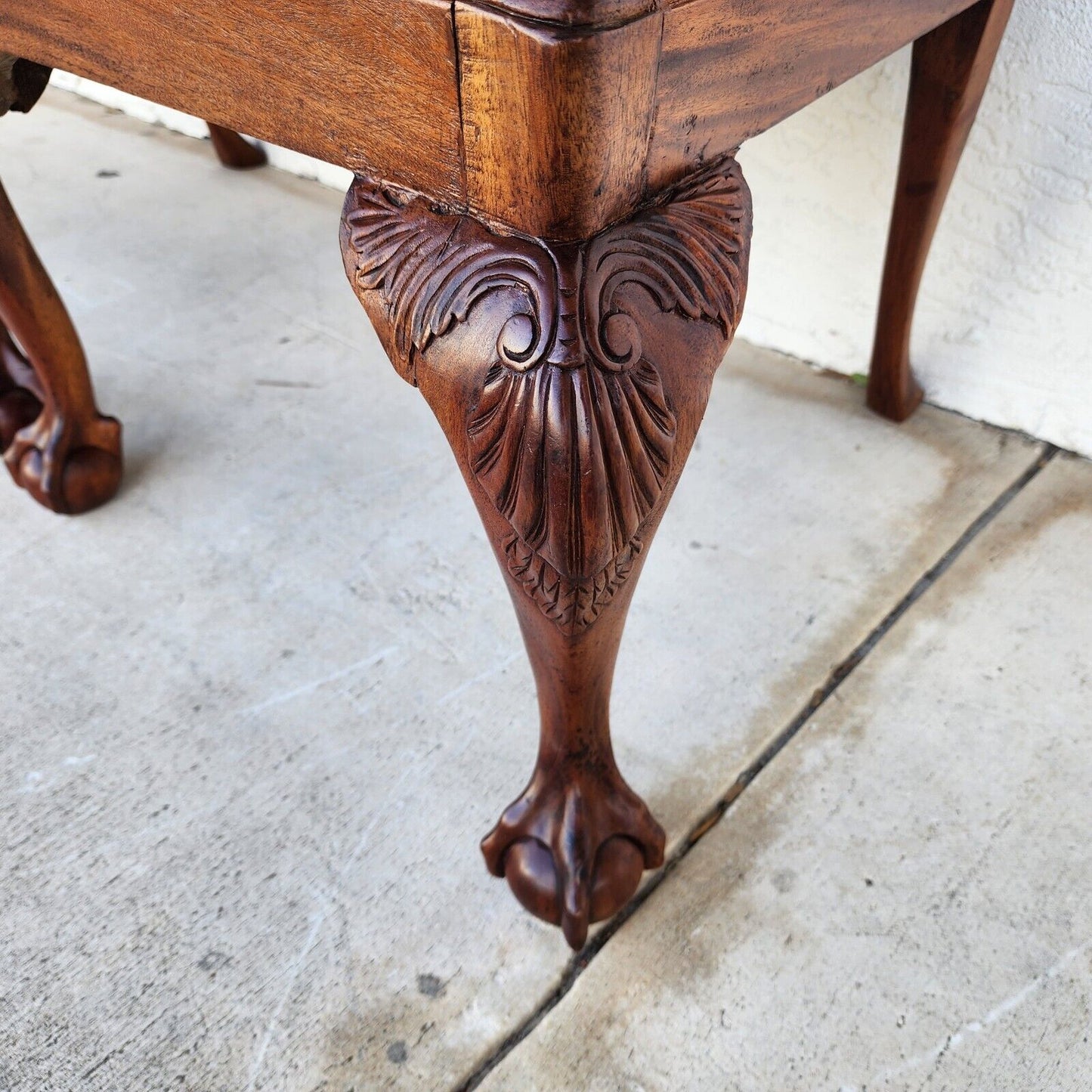 Antique Chippendale Dining Chairs Owl Mahogany - Set of 4