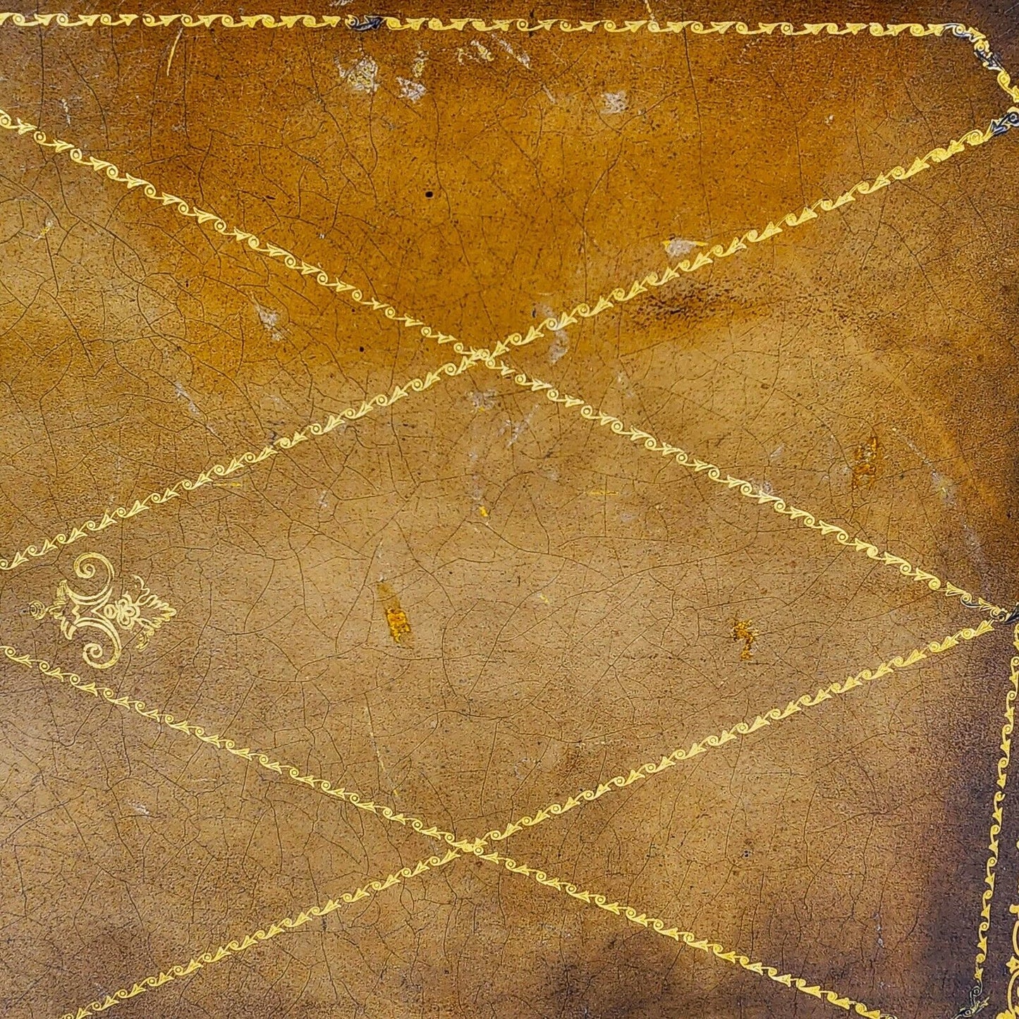 Italian Side Tables Leather Top Vintage Pair