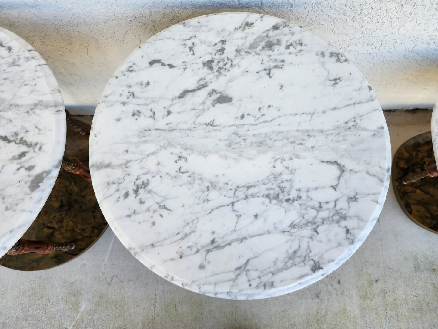 Vintage Italian Side Tables Carrera Marble