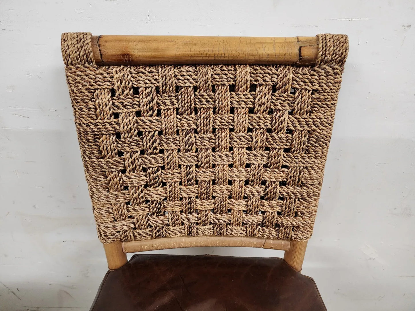Bamboo Counter Stool Rattan & Braided Rope by PALECEK