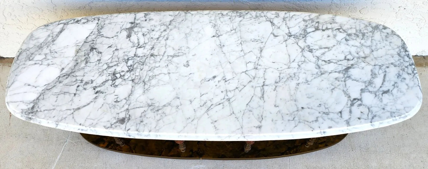 Vintage Italian Coffee Table Carrera Marble