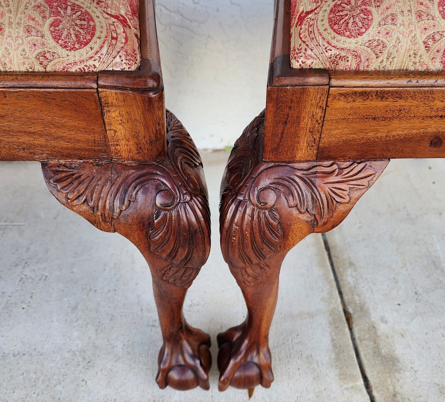 Antique Chippendale Dining Chairs Owl Mahogany - Set of 4