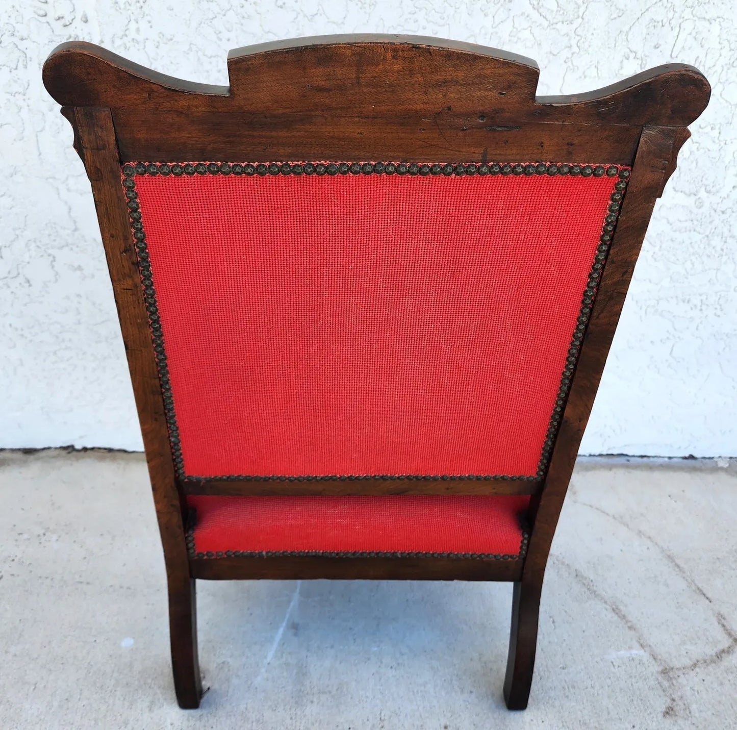 Antique Armchair Victorian Empire Needlepoint