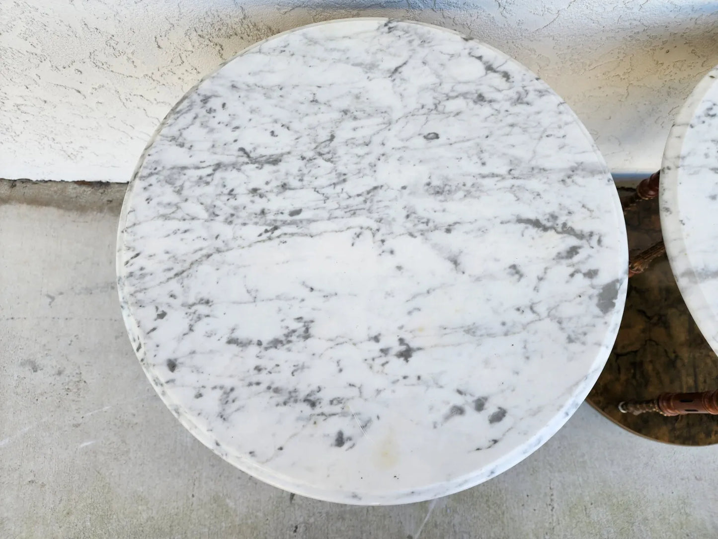 Vintage Italian Side Tables Carrera Marble