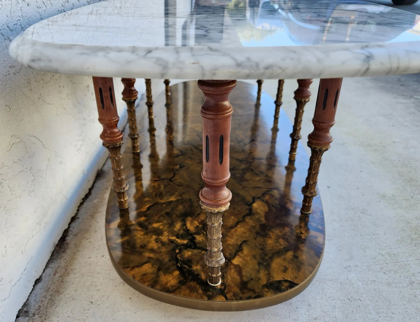 Vintage Italian Coffee Table Carrera Marble