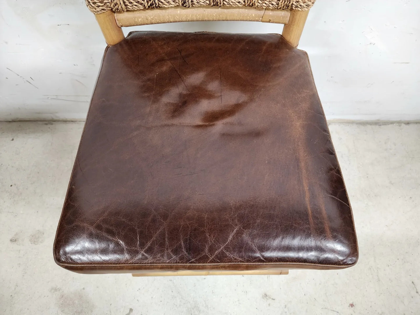 Bamboo Counter Stool Rattan & Braided Rope by PALECEK