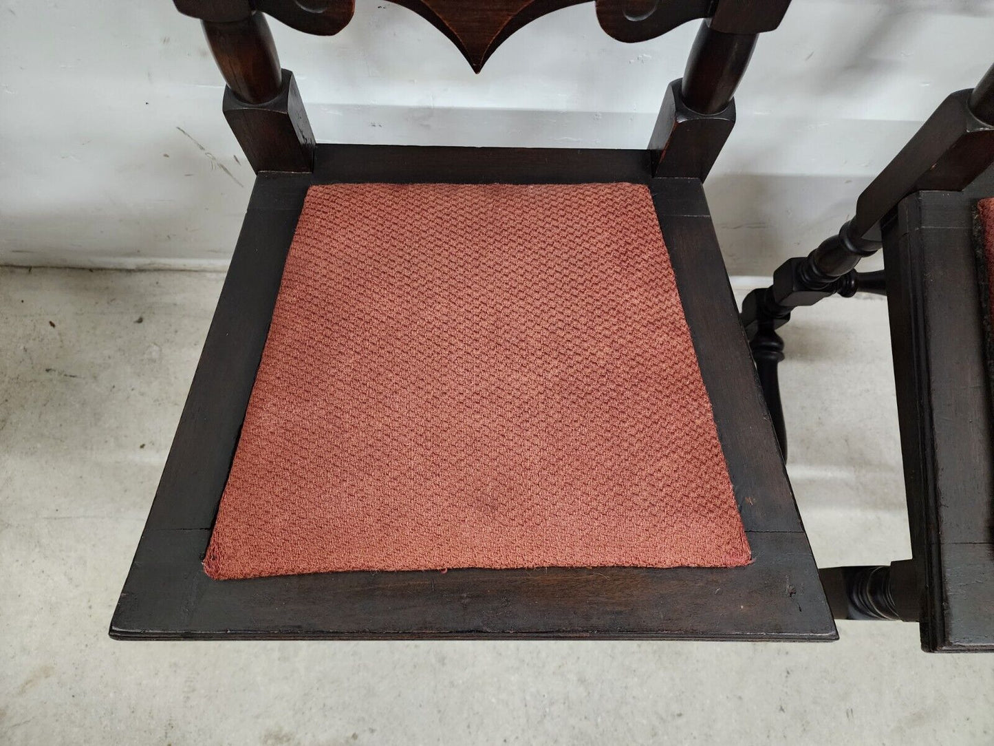 Antique Hall Chairs Walnut Dining Accent Pair