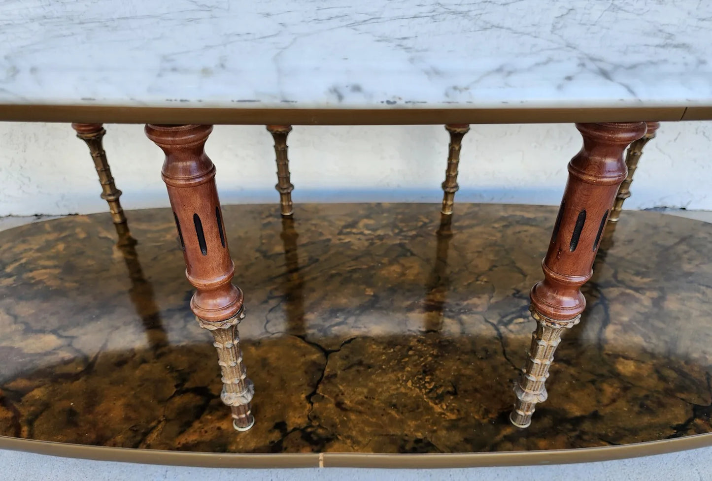 Vintage Italian Coffee Table Carrera Marble