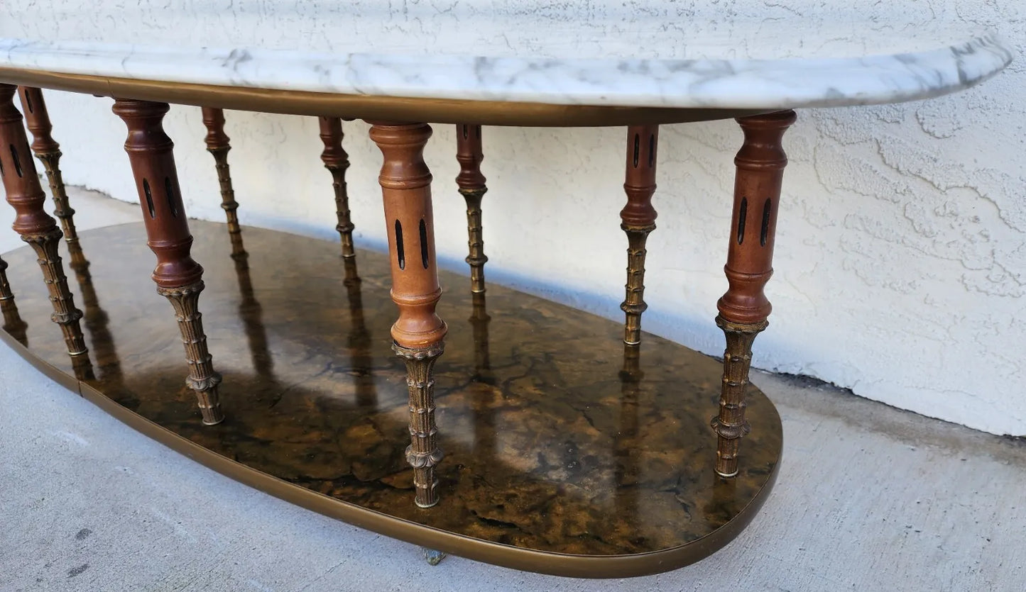 Vintage Italian Coffee Table Carrera Marble