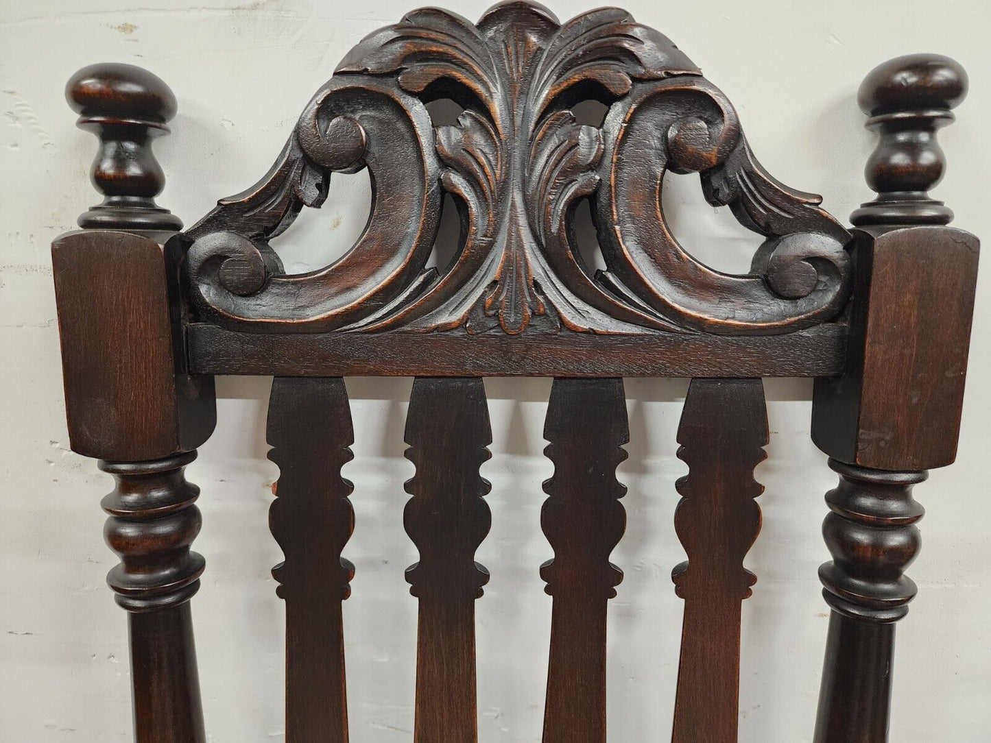 Antique Hall Chairs Walnut Dining Accent Pair