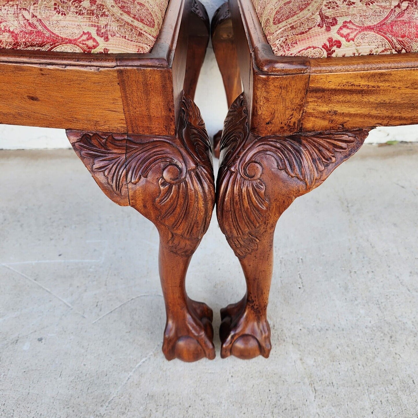 Antique Chippendale Dining Chairs Owl Mahogany - Set of 4