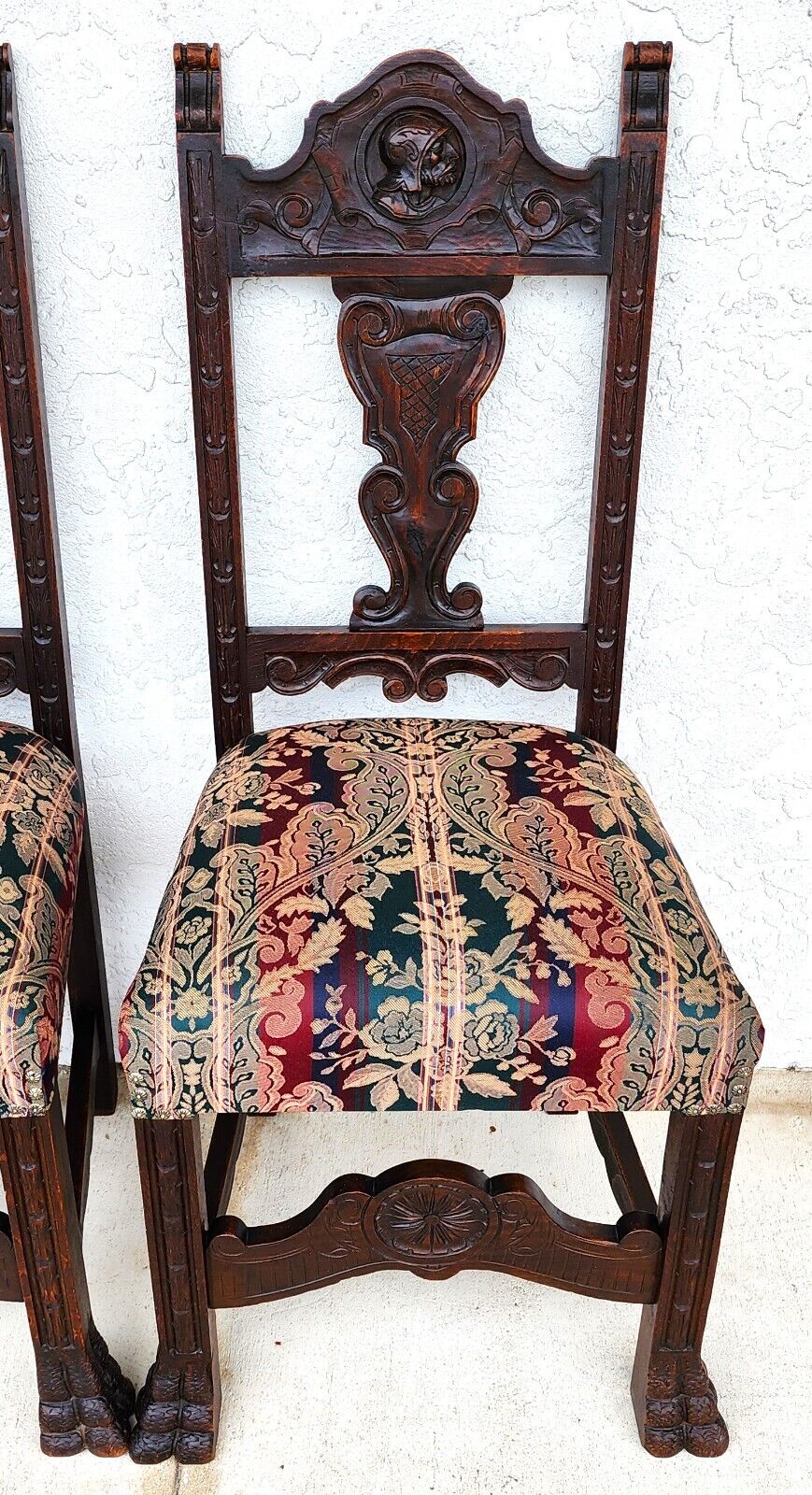 19th Century French Oak Dining Chairs Set of 4