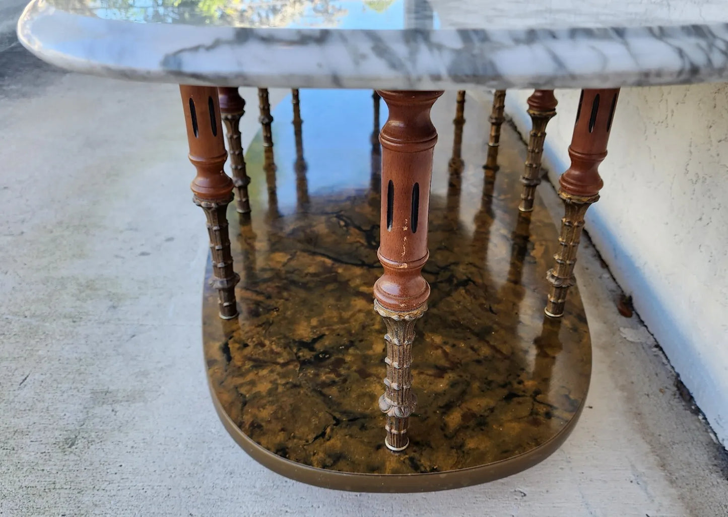 Vintage Italian Coffee Table Carrera Marble