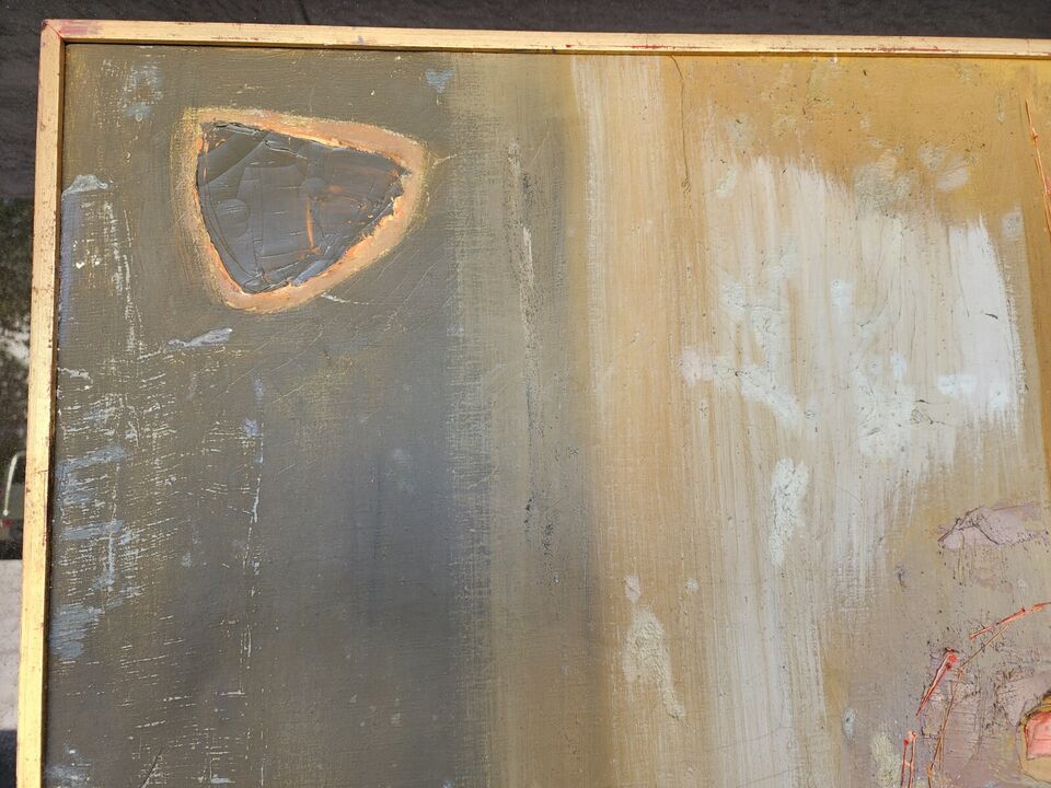 Vintage Signed MCM Abstract Oil Painting