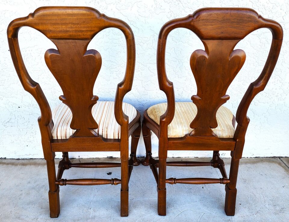 Antique Italian Georgian Dining Chairs Shell Walnut Set of 5